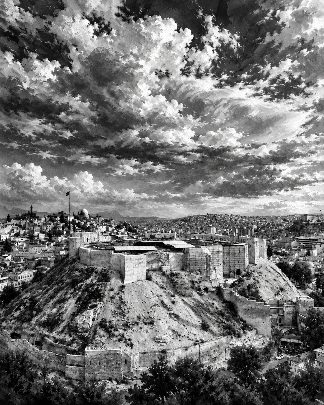 Burg von Gaziantep über der Stadt
