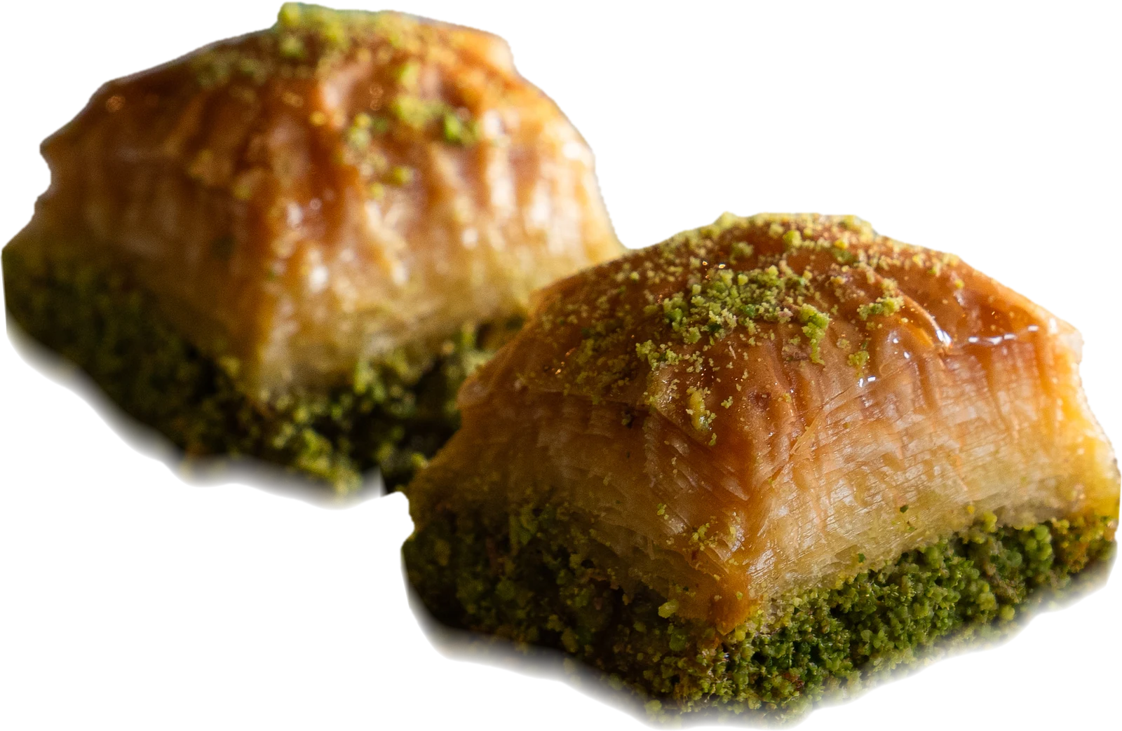 Ein Stück Pistazien-Baklava